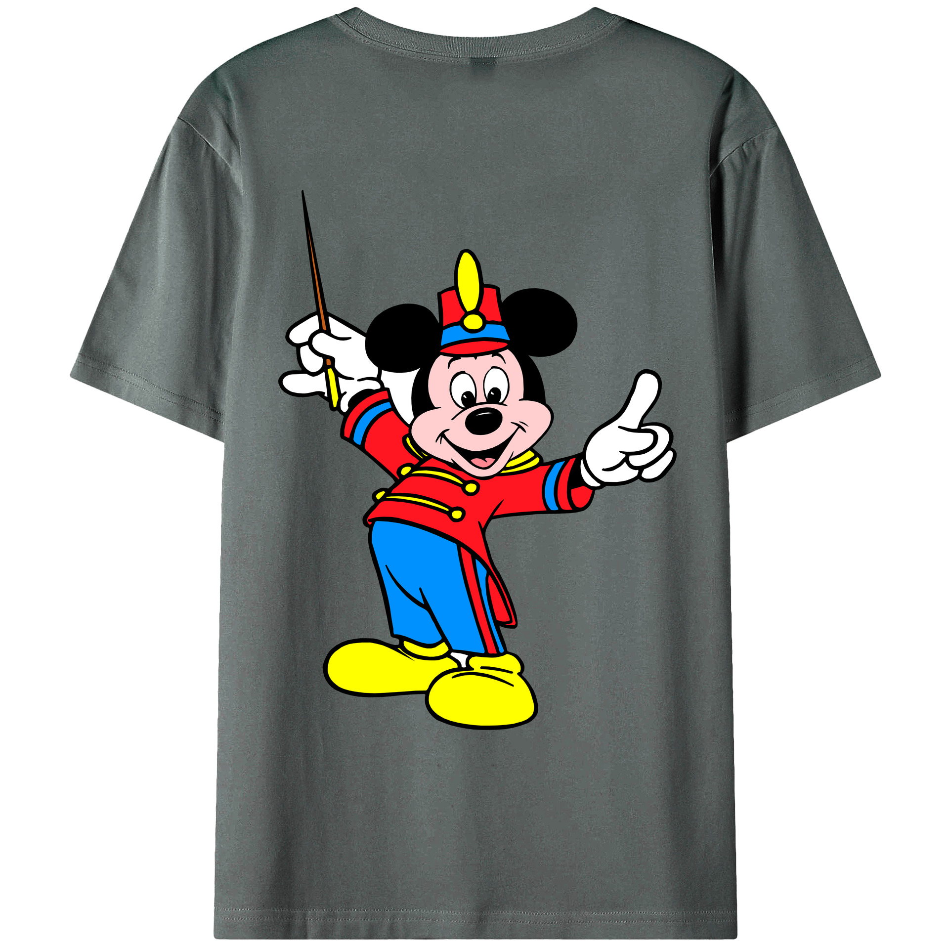 ミッキーマウス Mickey Mouse 綿100％ メンズ半袖Tシャツ（バックプリント） 通気性